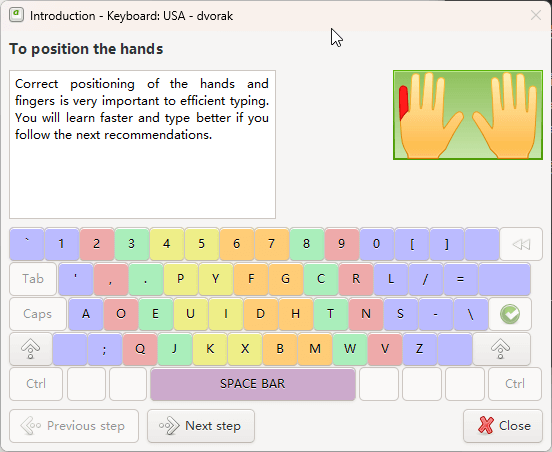 Klavaro Touch Typing Tutor Interface on Windows 11